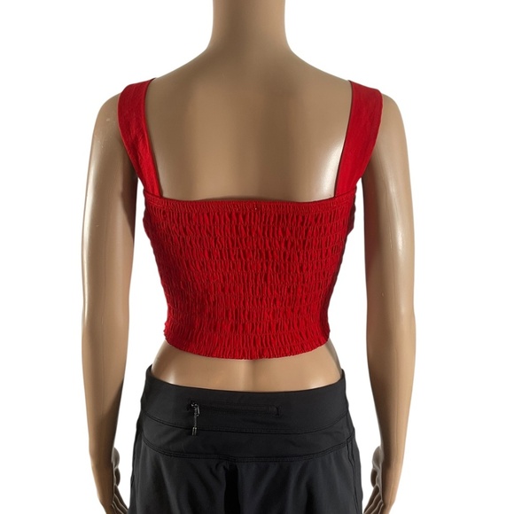 Sienna Sky Red Bow Front Crop Top Size Medium - Picture 4 of 9
